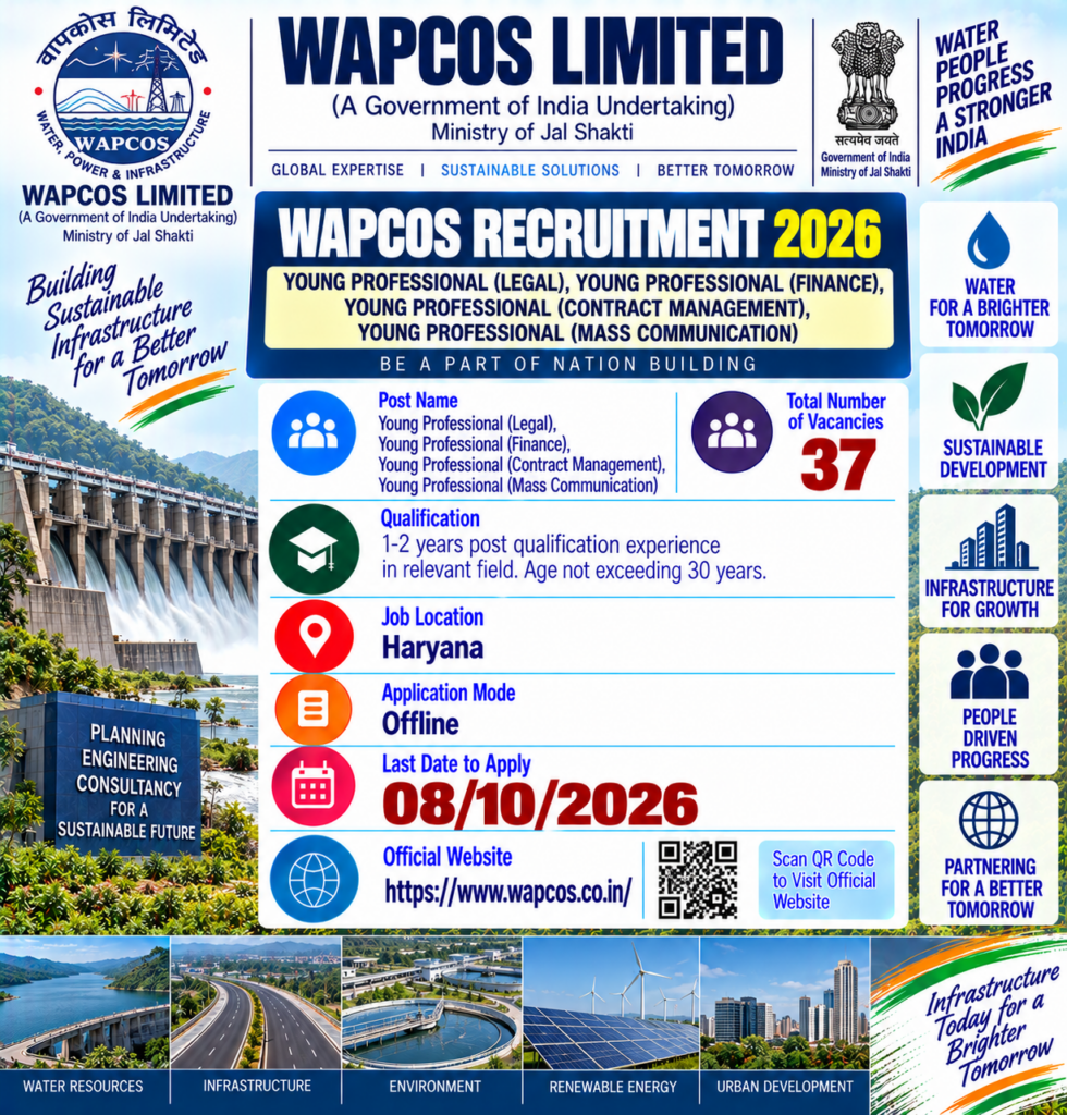 WAPCOS Young Professional Recruitment 2026