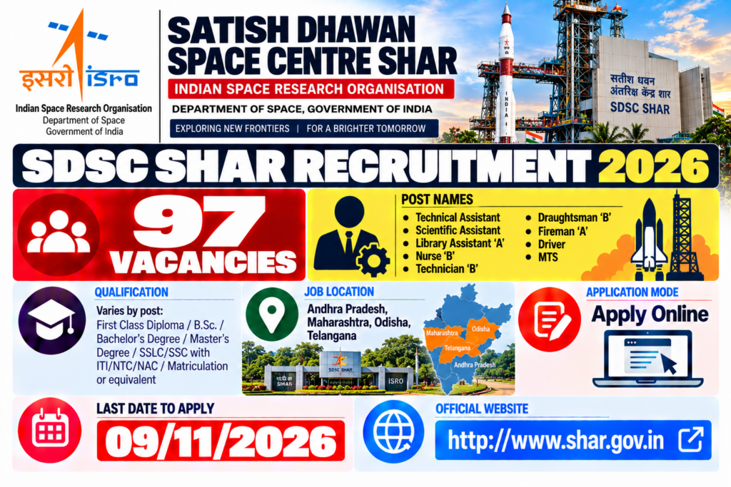ISRO SDSC SHAR Recruitment 2026