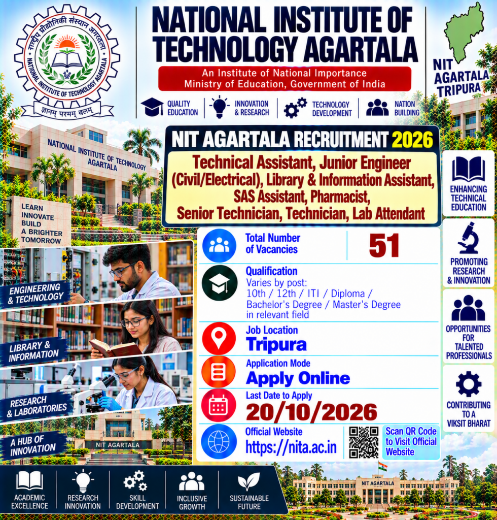 NIT Agartala Non Teaching Recruitment 2026