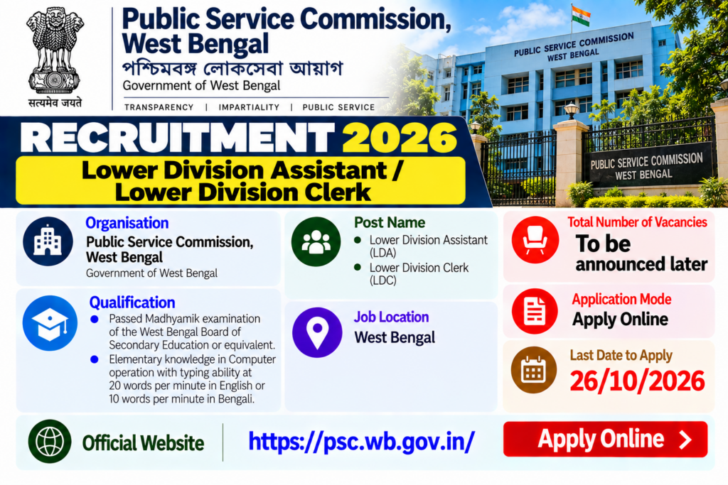 WBPSC Clerkship Recruitment 2026